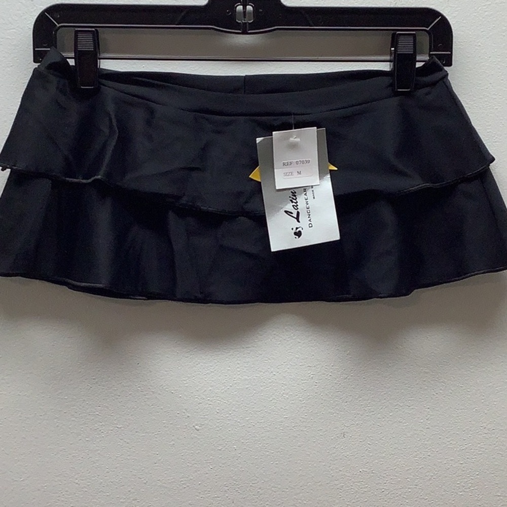 Latin Angel Size M Black Ruffle Danceskirt/Swimsuit Cover Up Skirt. New With Tag